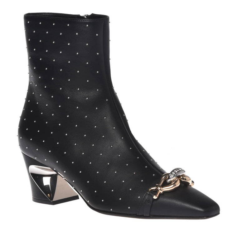 Black calfskin ankle boots Baldinini