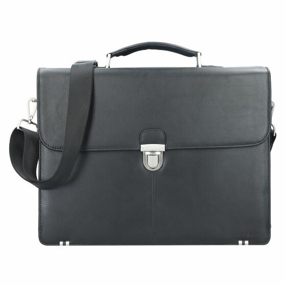 Esquire Oxford Briefcase Leather 41 cm Laptop Compartment schwarz