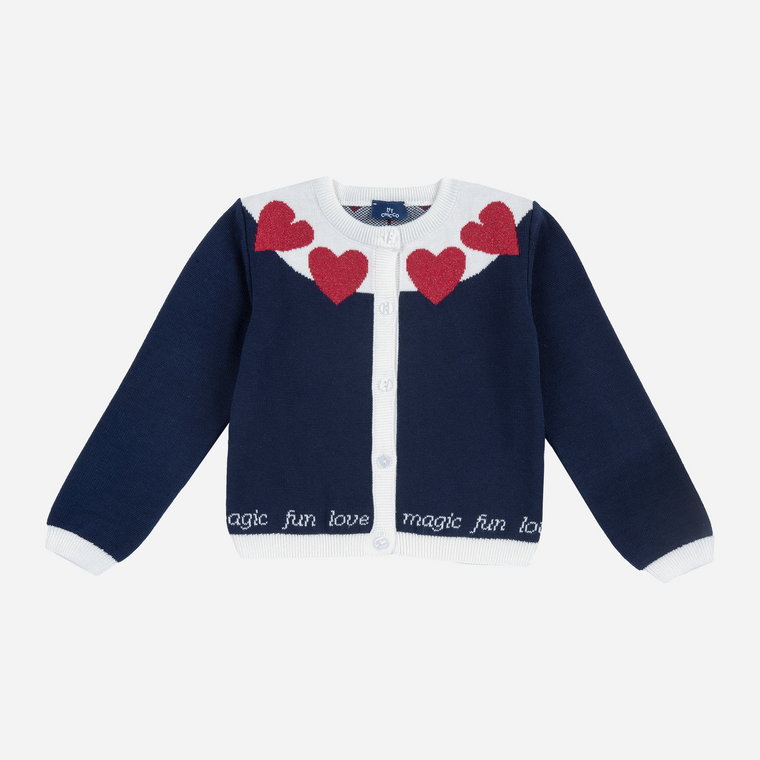 Sweter rozpinany dla dziewczynki Chicco 09009721000000 110 cm Granatowy (8059609163120). Swetry rozpinane dla dziewczynki