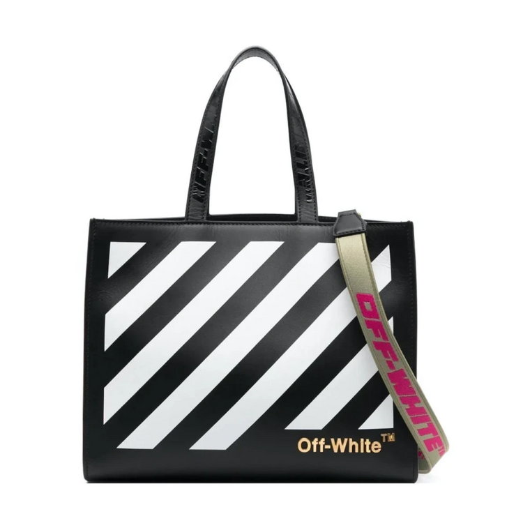 Diagonal Hybrid Shop Tote Bag Off White