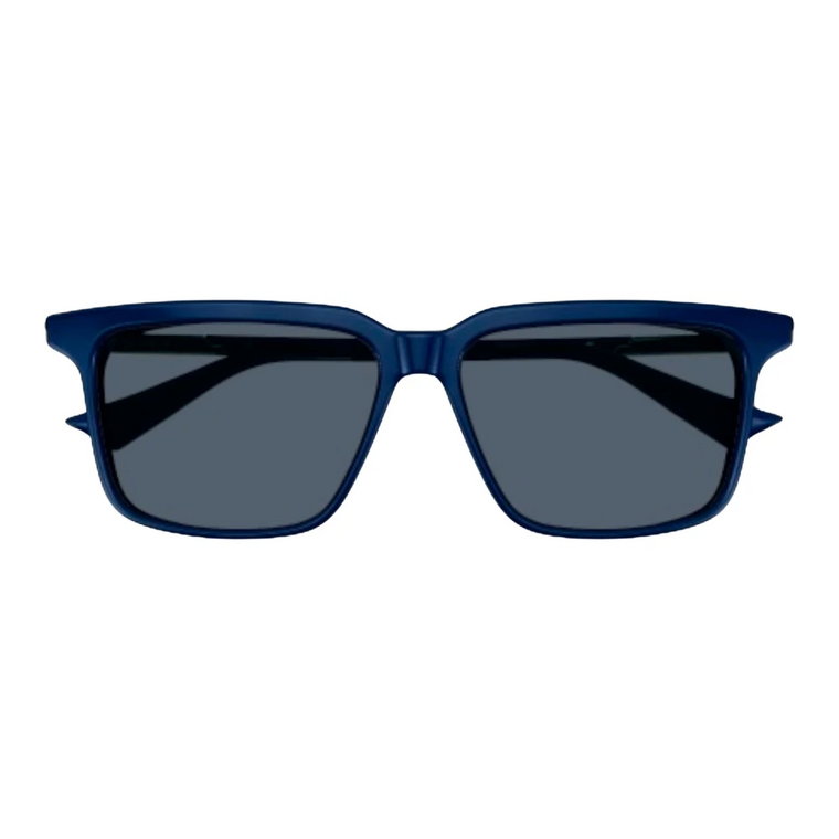 Niebieskie Prostokątne Okulary Przeciwsłoneczne z Paskami Metalowymi Bottega Veneta