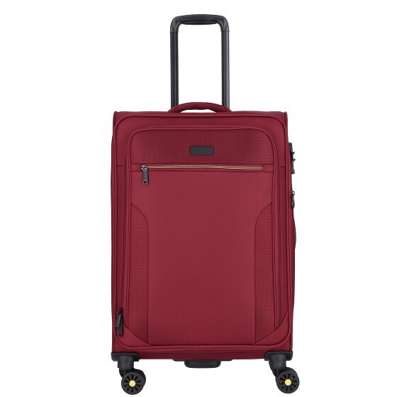 d&n Travel Line 9704 4 kółka Walizka M 68 cm z plisą rozprężną dark red