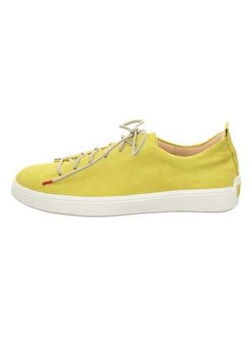 Think! Skórzane sneakersy w kolorze żółtym