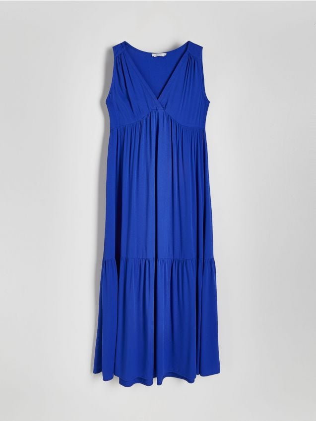 Reserved - Sukienka z wiskozy - niebieski