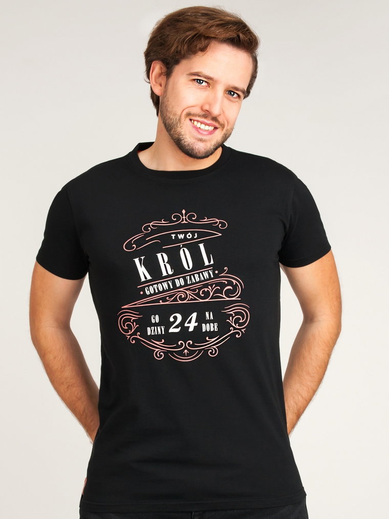 Koszulka męska t-shirt bawełniany król zabawy XXXL