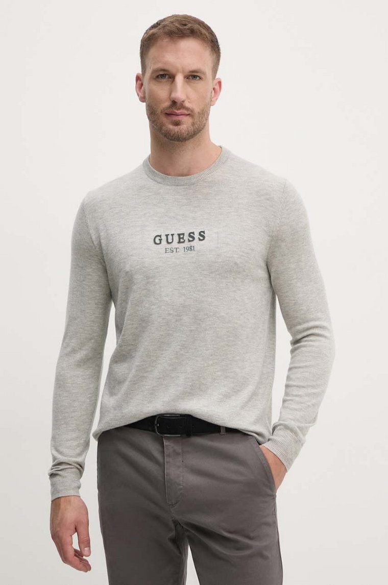 Guess sweter z domieszką wełny DORAN męski kolor szary lekki M4YR04.Z3052