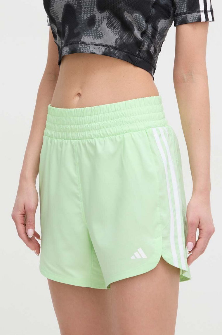 adidas Performance szorty treningowe Pacer kolor zielony z aplikacją high waist IT7763