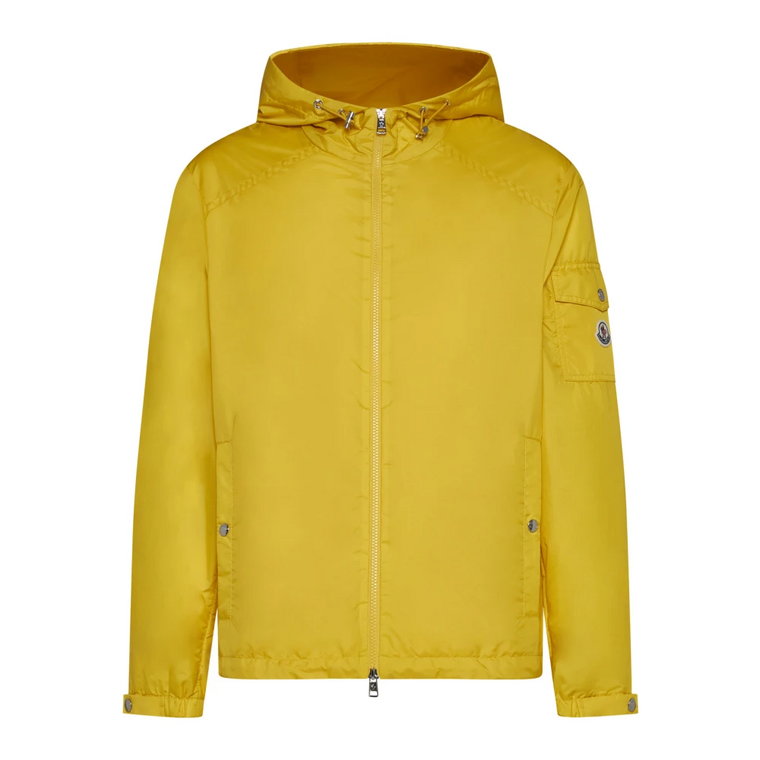 Żółty wodoodporny płaszcz z kapturem Moncler