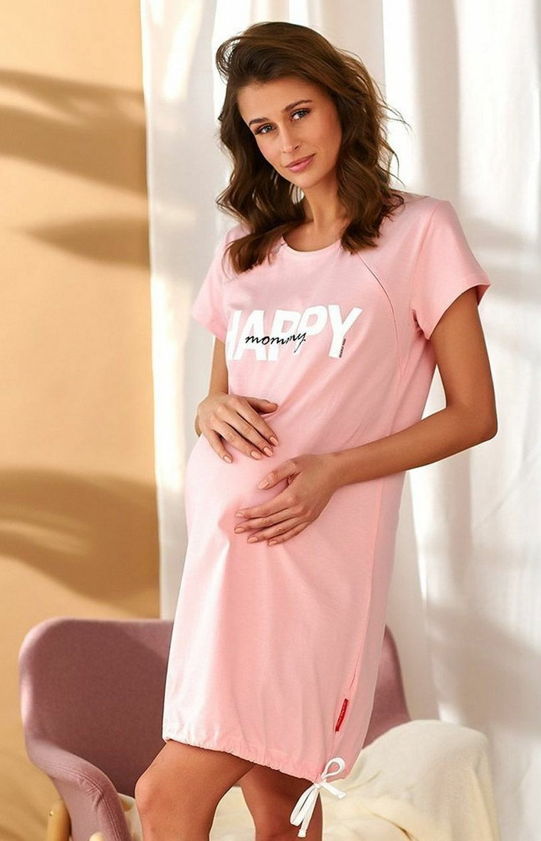TCB.9504 Happy Mommy koszula dla kobiet w ciąży i do karmienia, Kolor różowy, Rozmiar S, Doctor Nap