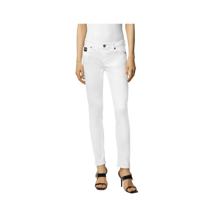 Białe Damskie Spodnie Modowe Versace Jeans Couture