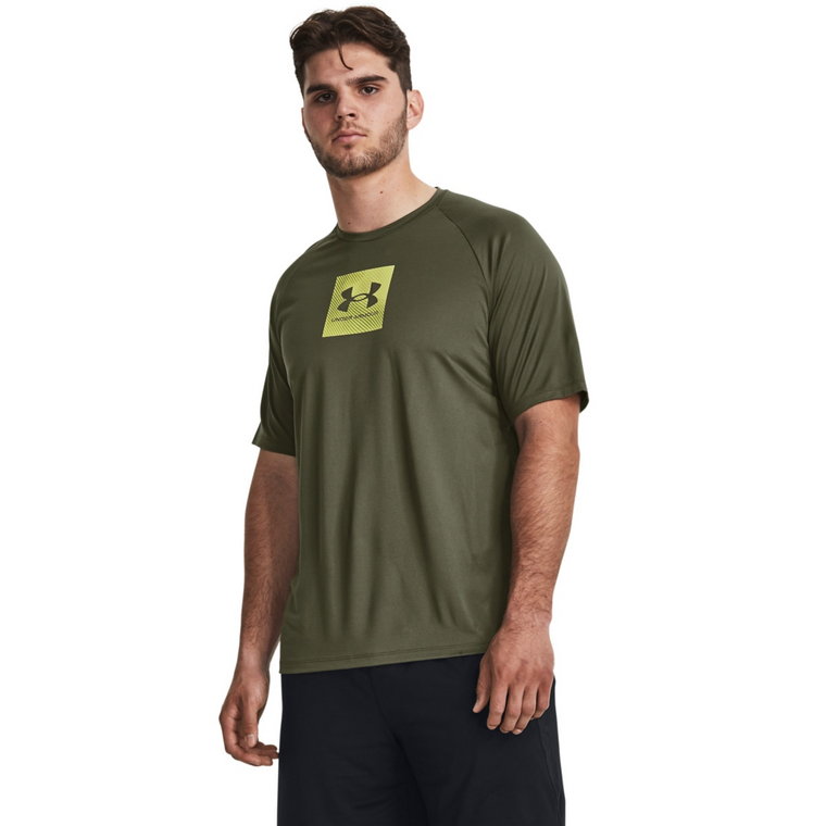 Męska koszulka treningowa Under Armour UA Tech Print Fill SS - khaki