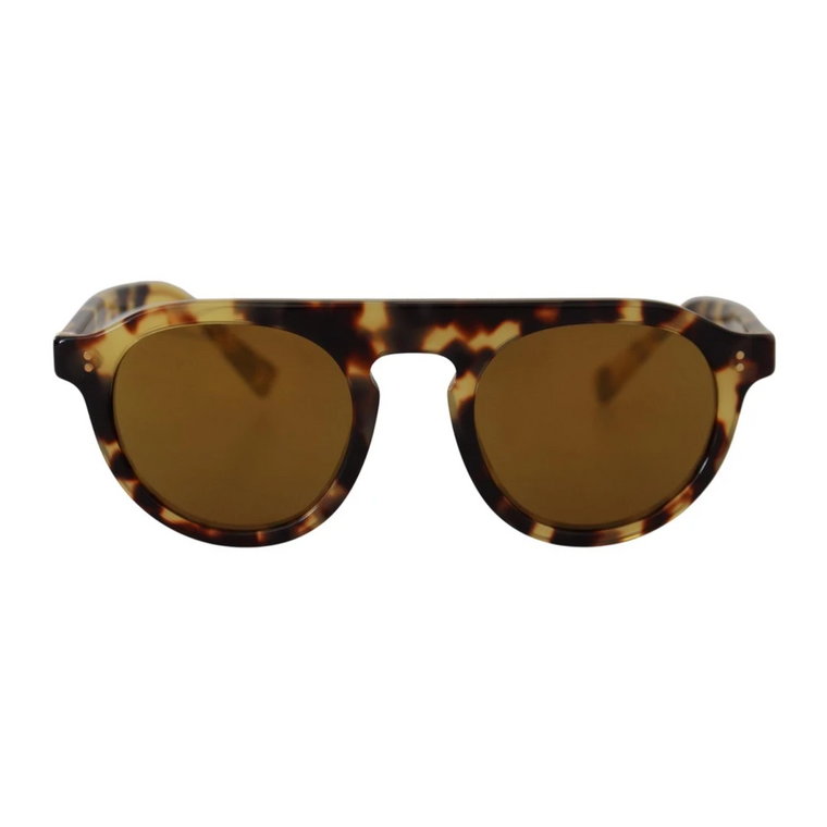 Brązowe Okulary Przeciwsłoneczne w Kształcie Żółwia dla Kobiet Dolce & Gabbana