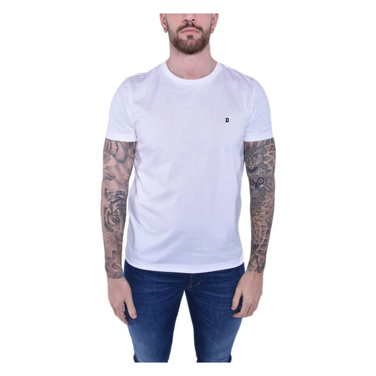 Biała T-shirt z okrągłym dekoltem i krótkim rękawem Dondup