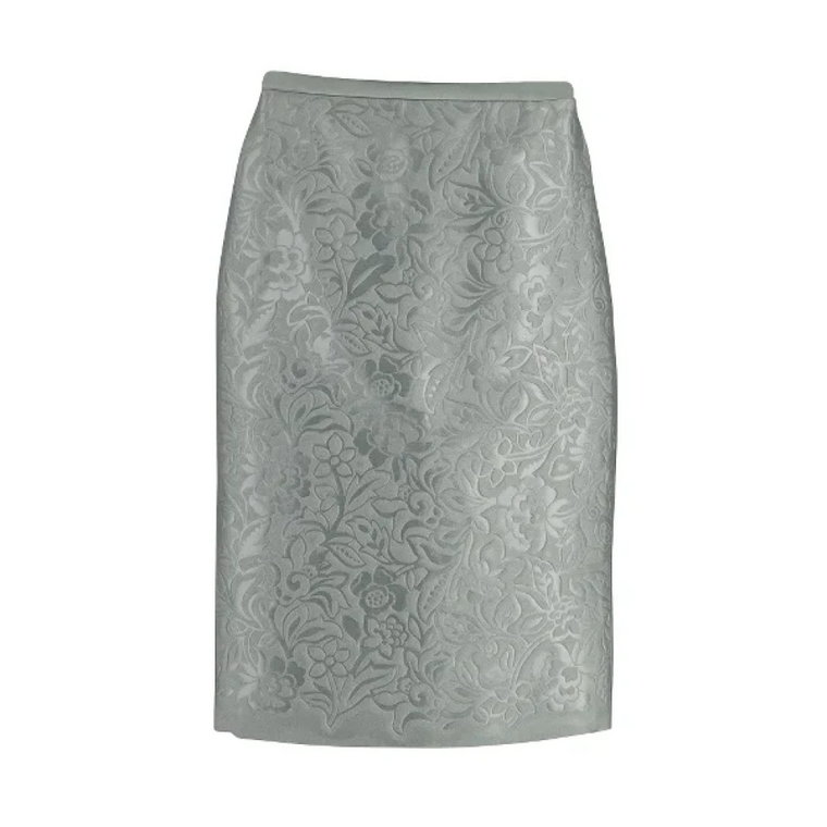 Spodnie-Szorty-Spódnice z poliestru, Kwiatowo-Wytłoczona Spódnica Ołówkowa Burberry