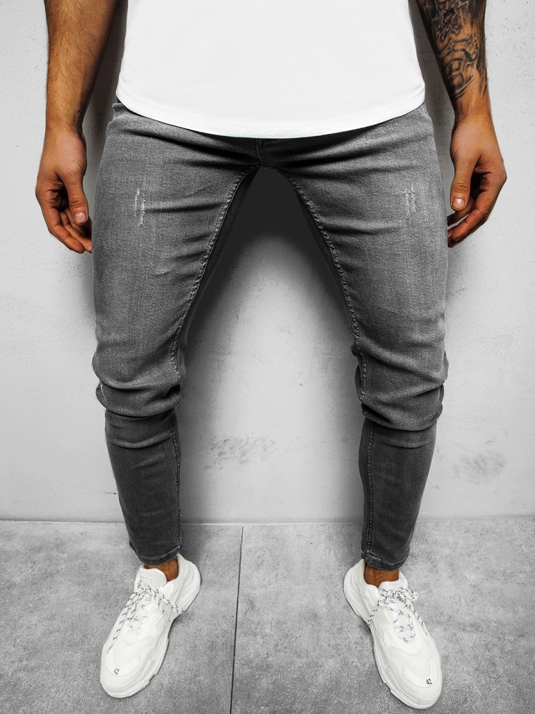 Spodnie jeansowe męskie szare OZONEE E/1234SP