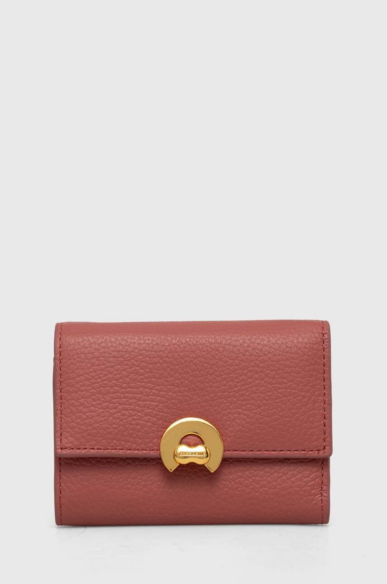 Coccinelle portfel skórzany damski kolor czerwony