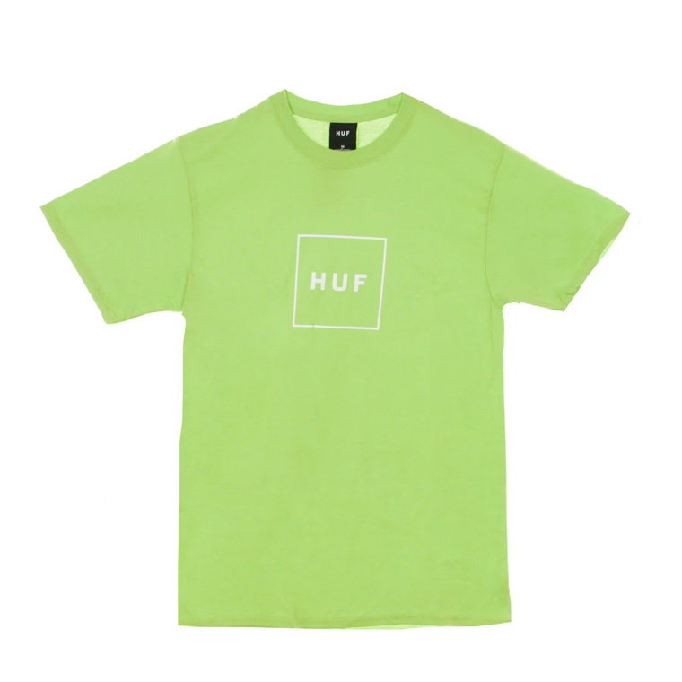 Zielony T-shirt z logo pudełkowym HUF