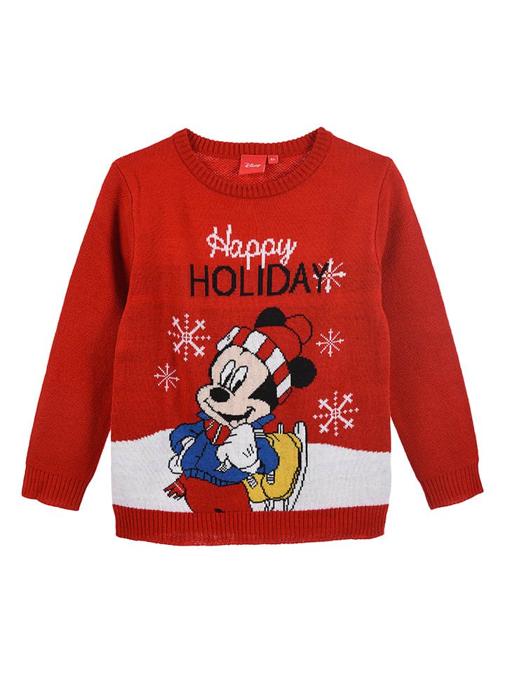 Disney Mickey Mouse Sweter "Myszka Miki" w kolorze czerwonym