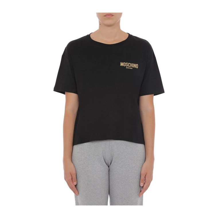 Czarne T-shirty i Pola Moschino