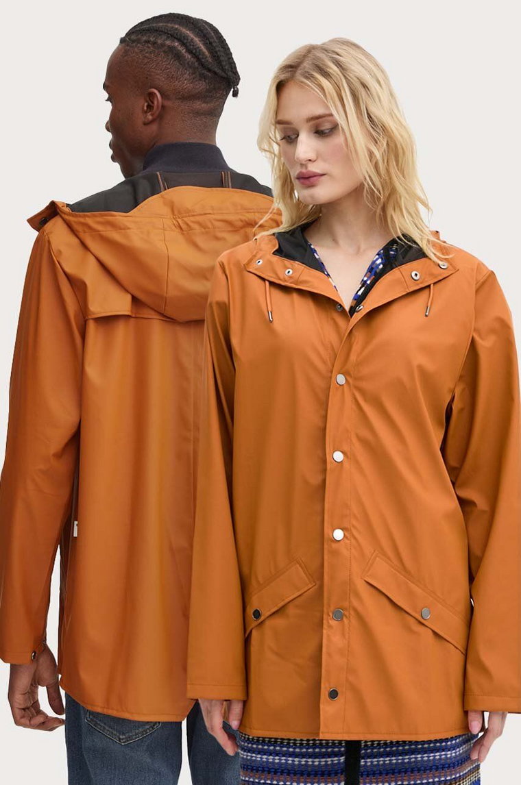 Rains kurtka przeciwdeszczowa Jacket W3 kolor pomarańczowy przejściowa 12010-63