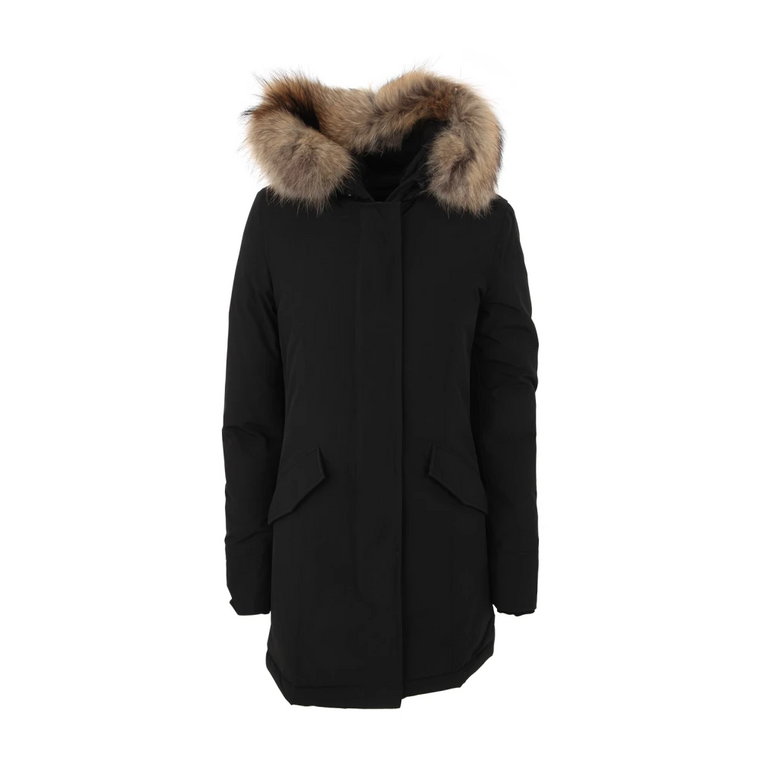 Czarna Arctic Raccoon Parka Woolrich