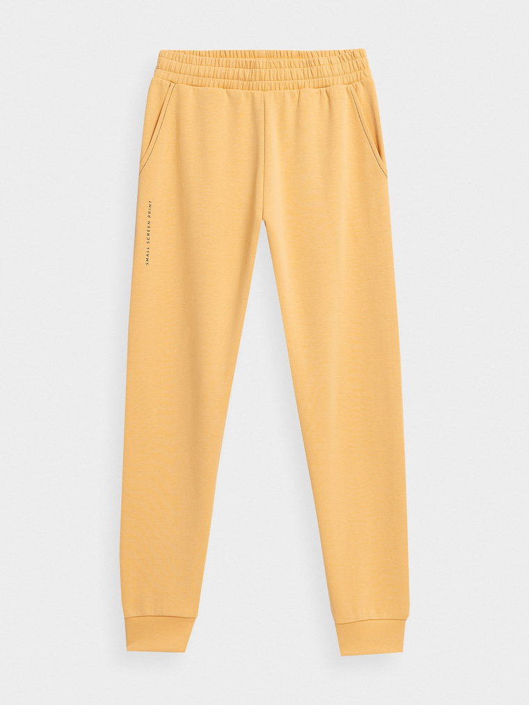 Spodnie dresowe joggery damskie Outhorn - żółte