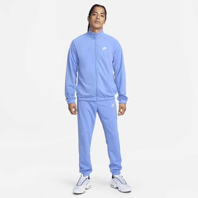 Męski dres z dzianiny poliestrowej Nike Club - Niebieski