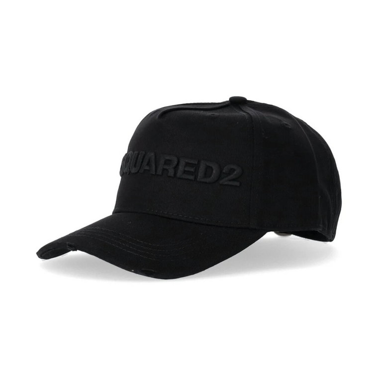 Czarna czapka z logo Dsquared2
