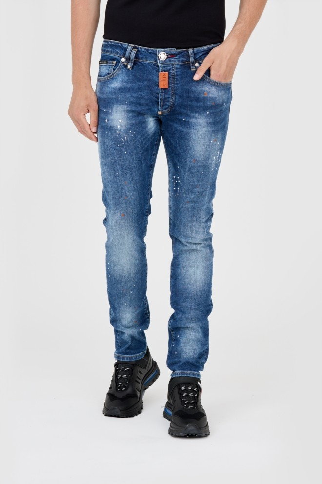 PHILIPP PLEIN Granatowe męskie jeansy