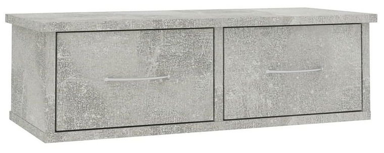 Półka ścienna z szufladami Toss 2X - szarość betonu 18,5x60x26