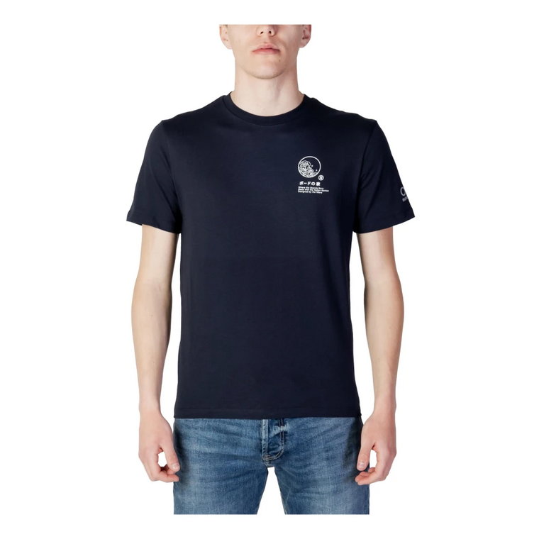 Męska niebieska koszulka z krótkim rękawem Sunspel