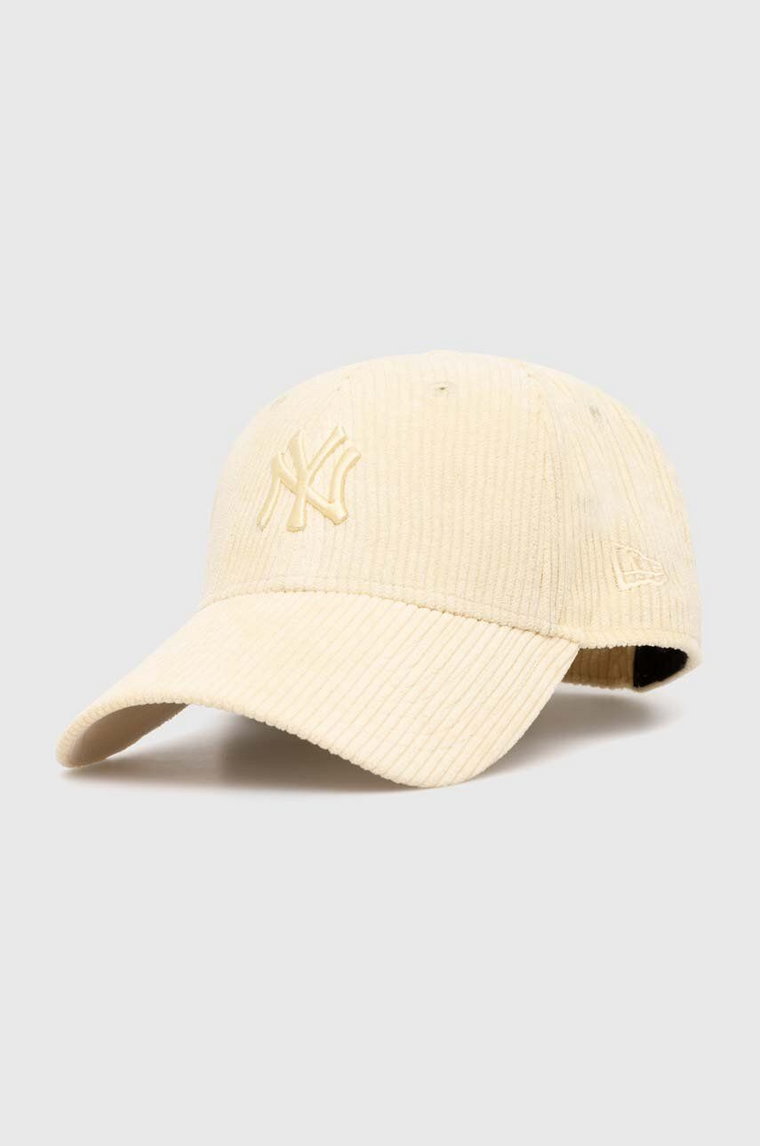 New Era czapka z daszkiem sztruksowa 9Forty New York Yankees kolor żółty z aplikacją 60434997