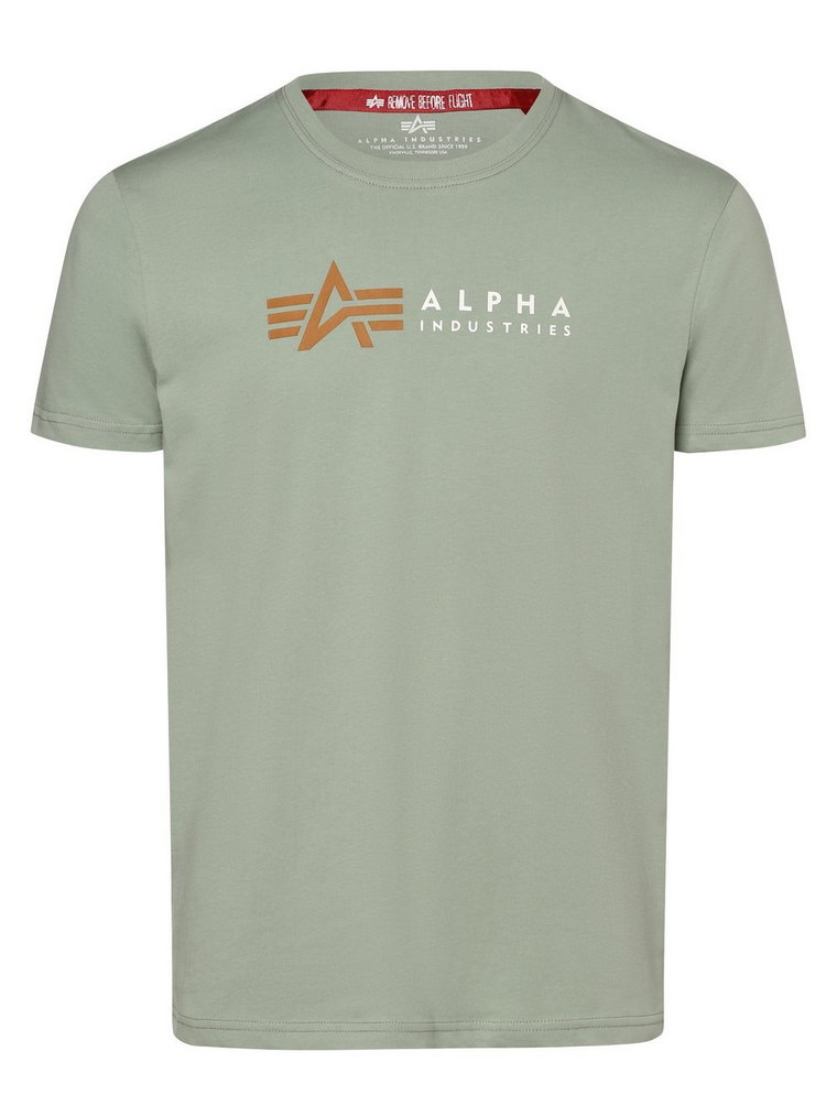 Alpha Industries T-shirt męski Mężczyźni Bawełna zielony nadruk, S