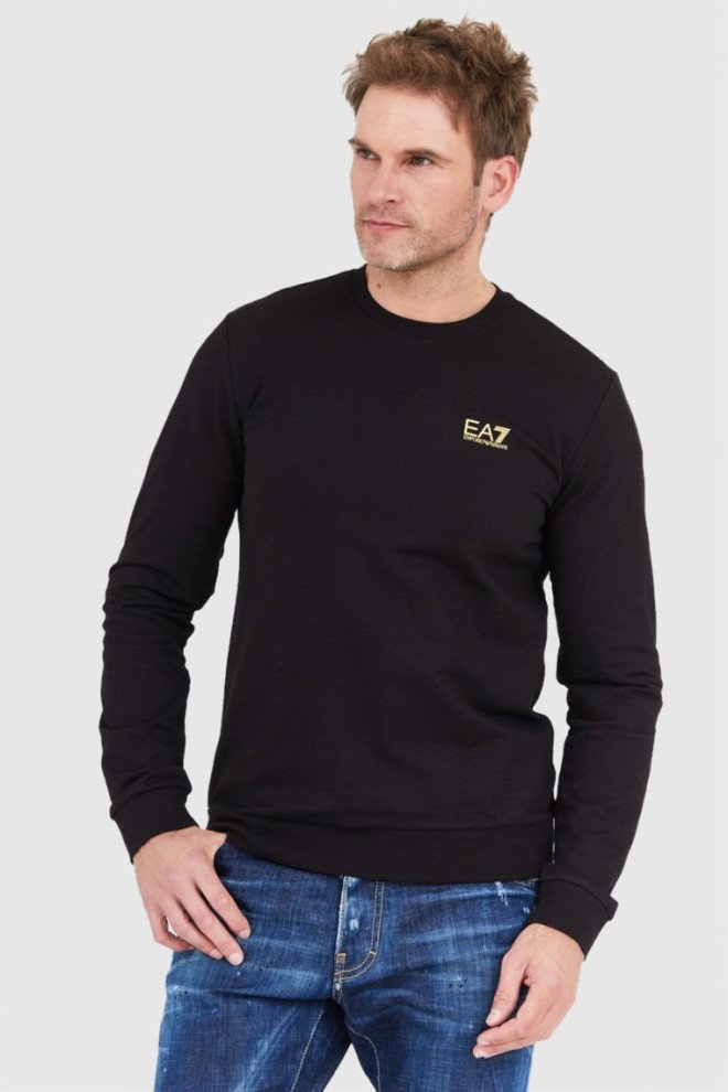 EA7 Czarna bluza męska ze złotym logo