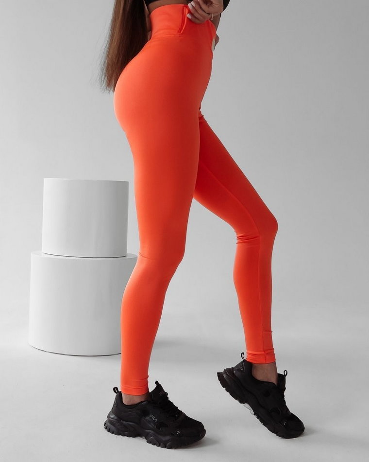 Legginsy damskie OLAVOGA JUDITH neon pomarańcz M