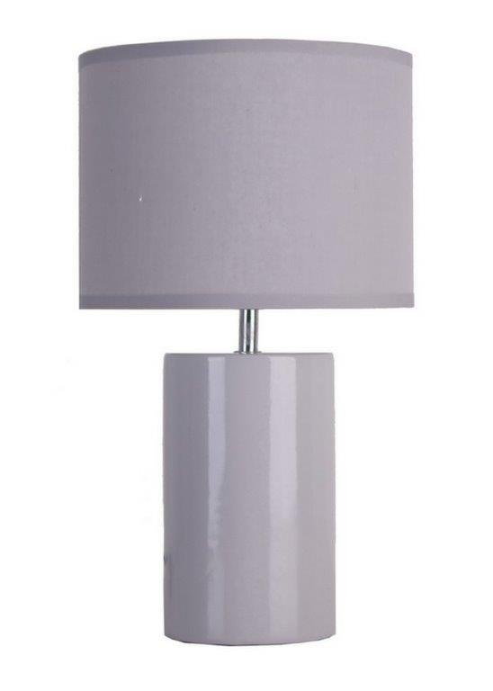 Lampka CERAMICZNA nocna stołowa abażur 3074 GREY