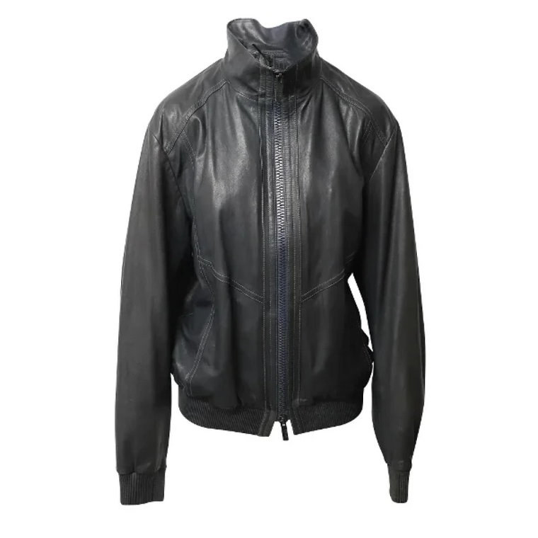 Pre-owned Leather outerwear Armani Pre-owned