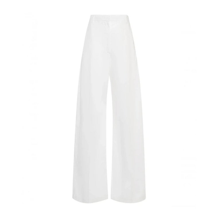 Oversize Białe Bawełniane Spodnie Sportmax