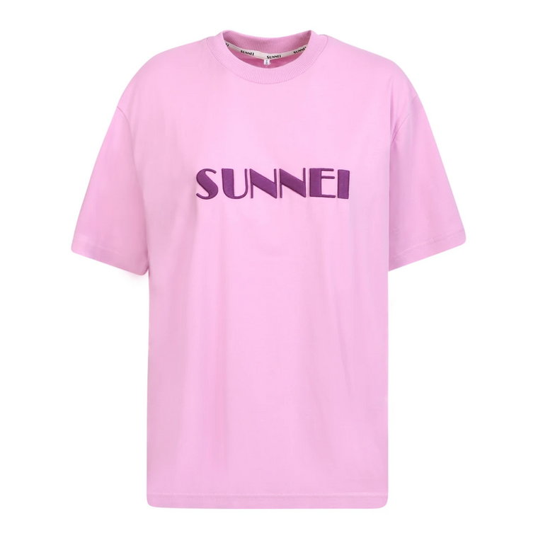 Fioletowa koszulka z nadrukiem Sunnei