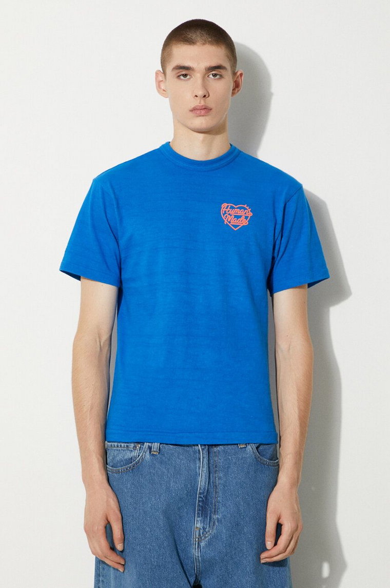 Human Made t-shirt bawełniany Color męski kolor niebieski z nadrukiem HM27CS007