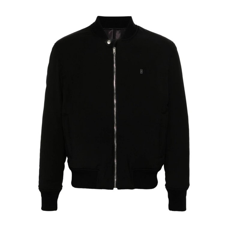 Czarna wełniana kurtka z nadrukiem logo 4G Givenchy