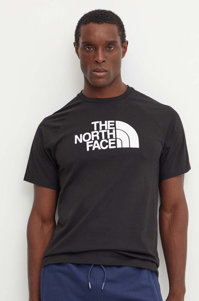 The North Face t-shirt Raglan Easy Tee męski kolor czarny z nadrukiem NF0A8A6EJK31