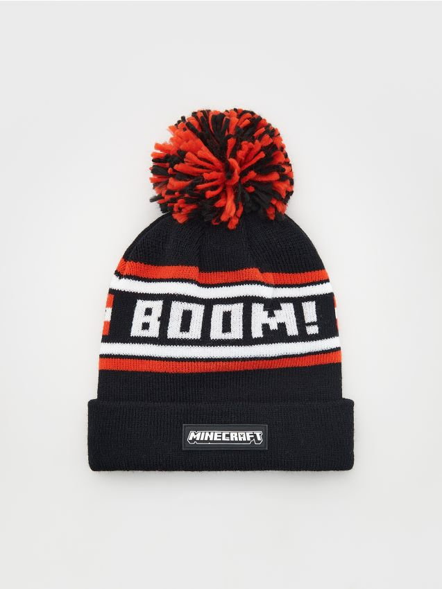 Reserved - Czapka beanie z pomponem - czarny