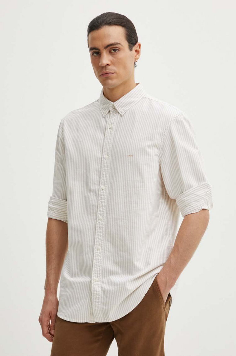 Levi's koszula bawełniana męska kolor biały relaxed z kołnierzykiem button-down