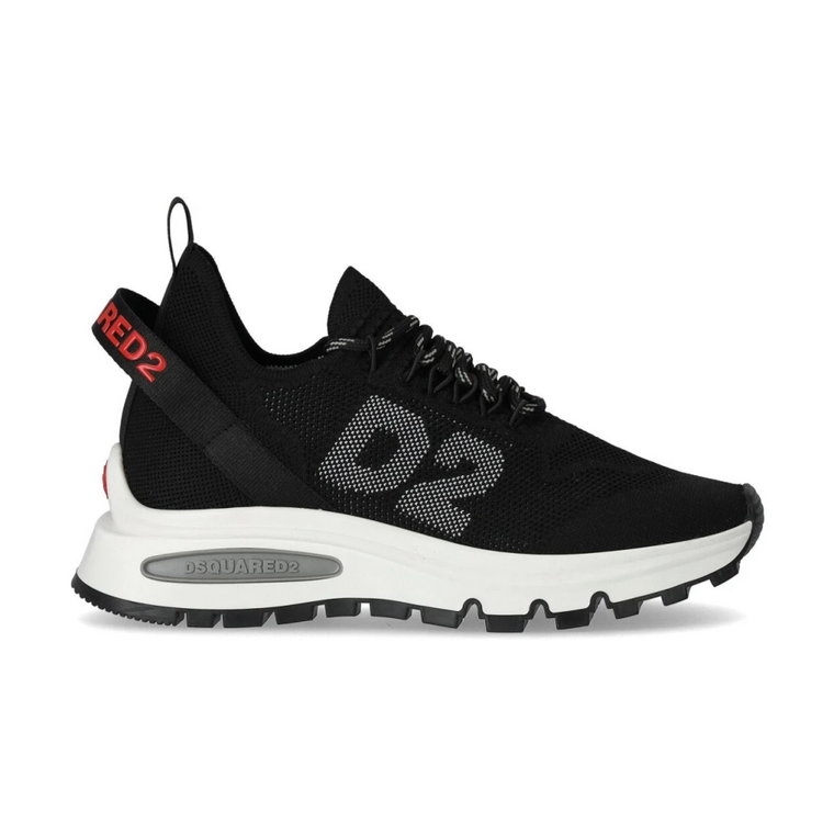 Czarny Sneaker z Rozciągliwej Dzianiny z Logo 'D2' Dsquared2