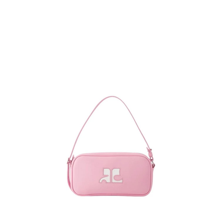 Torba Baguette Hobo - Skóra - Candy Pink Courrèges