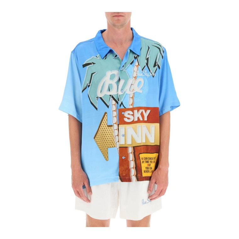 Blue sky inn printed satin shirt Blue Sky Inn