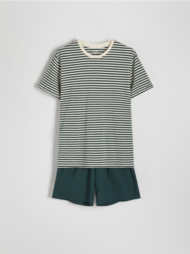 Reserved - Dwuczęściowa piżama - zielony