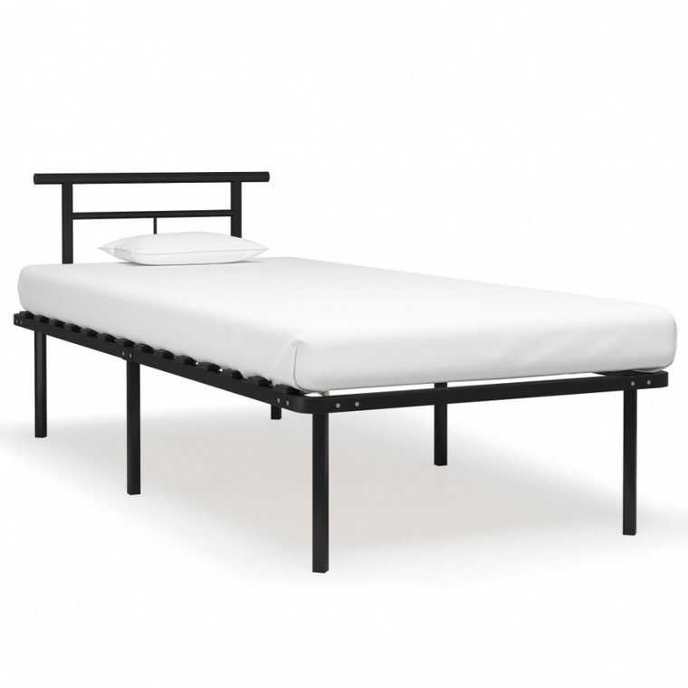 Rama łóżka, czarna, metalowa, 90 x 200 cm kod: V-324820