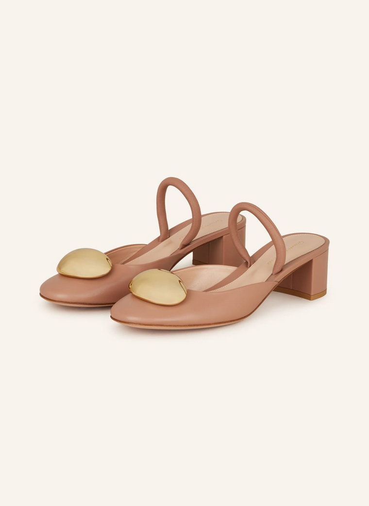 Gianvito Rossi Czółenka Z Odkrytą Piętą Sphera beige